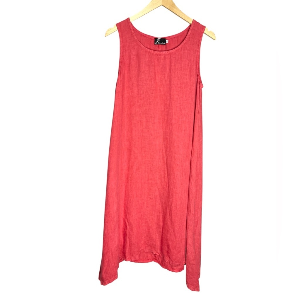 Fenini Classic Linen Midi Tank Dress, size XS